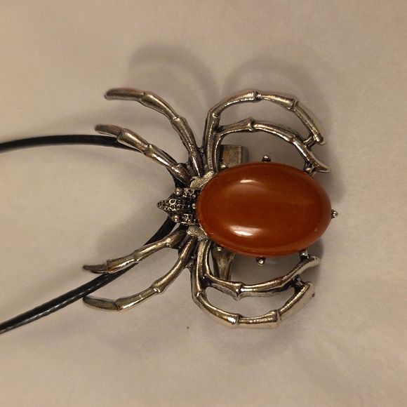 Genuine RED Jasper Spider Necklace Brooch combo Can be either Brooch or Necklace - Picture 1 of 7